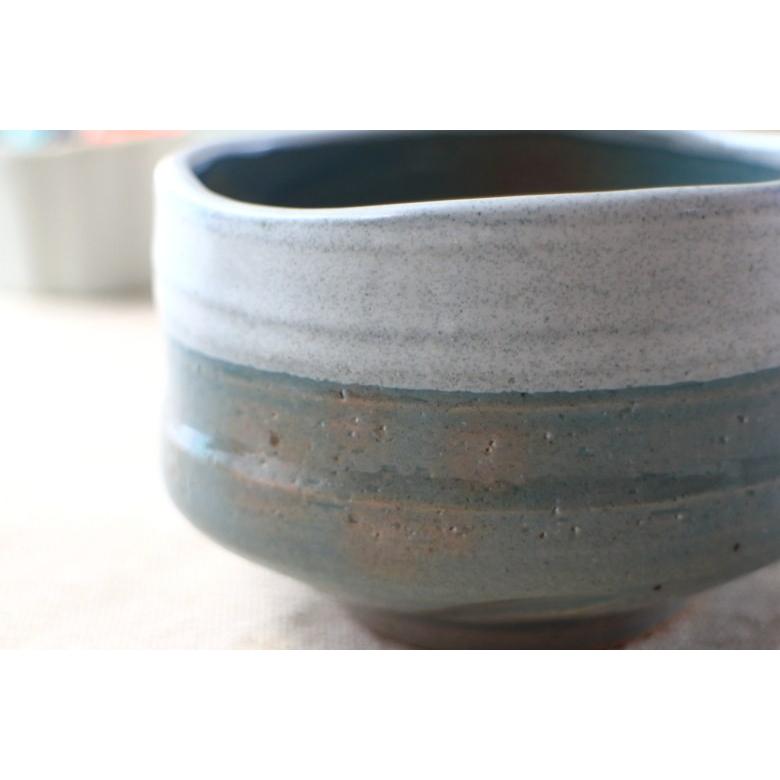 抹茶碗 グレー白盛り お取り寄せ 国産 美濃焼 抹茶 まっちゃ お茶 作法