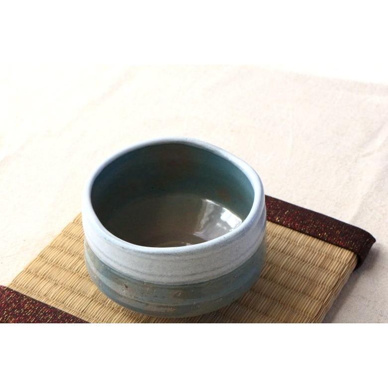 抹茶碗 グレー白盛り お取り寄せ 国産 美濃焼 抹茶 まっちゃ お茶 作法