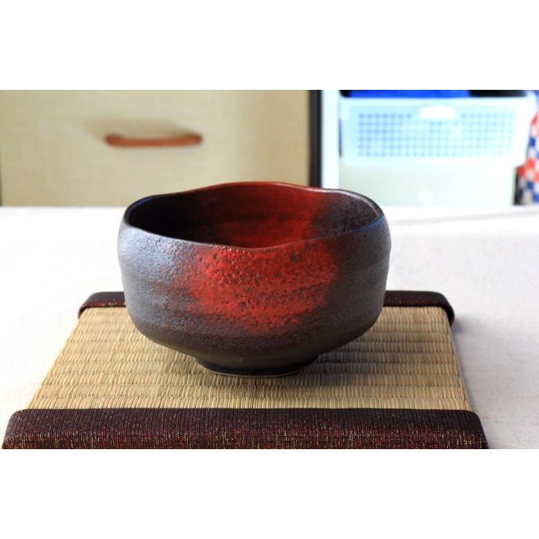 茶碗 抹茶碗 茶器 茶道具 共箱 在銘 赤黒 抹茶碗 赤吹天目 お取り寄せ 国産 美濃焼 抹茶 まっちゃ お茶 作法 和