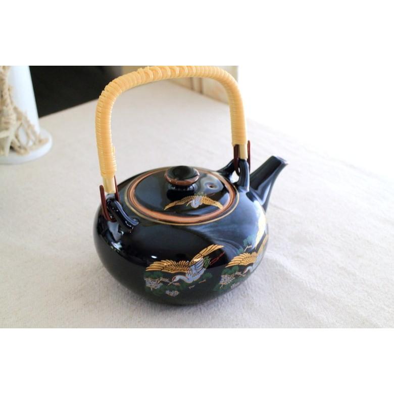 金羽鶴 急須 国産 美濃焼 ティーポット 陶器 日本茶 紅茶 緑茶 ミニ