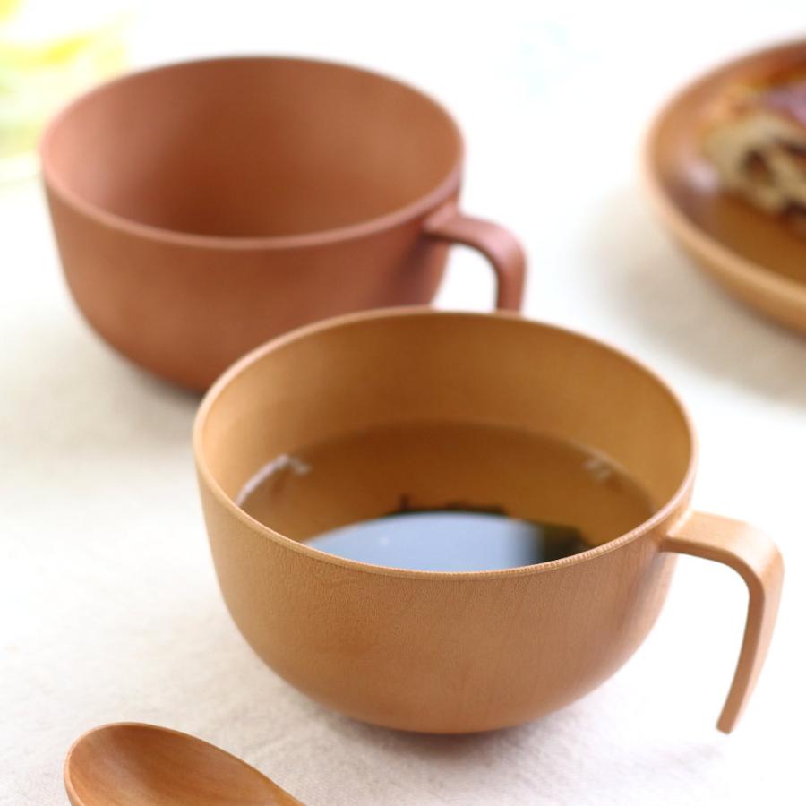 持ち手付きスープボウル ウッディ 500ml スープ カップ スタッキング