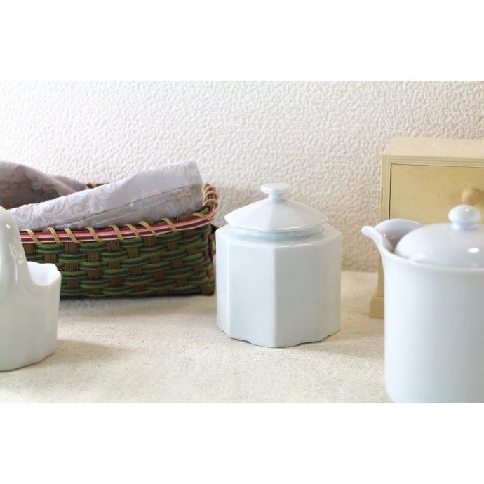 八角 シュガーケース 国産 瀬戸焼 シュガーポット キャニスター 砂糖