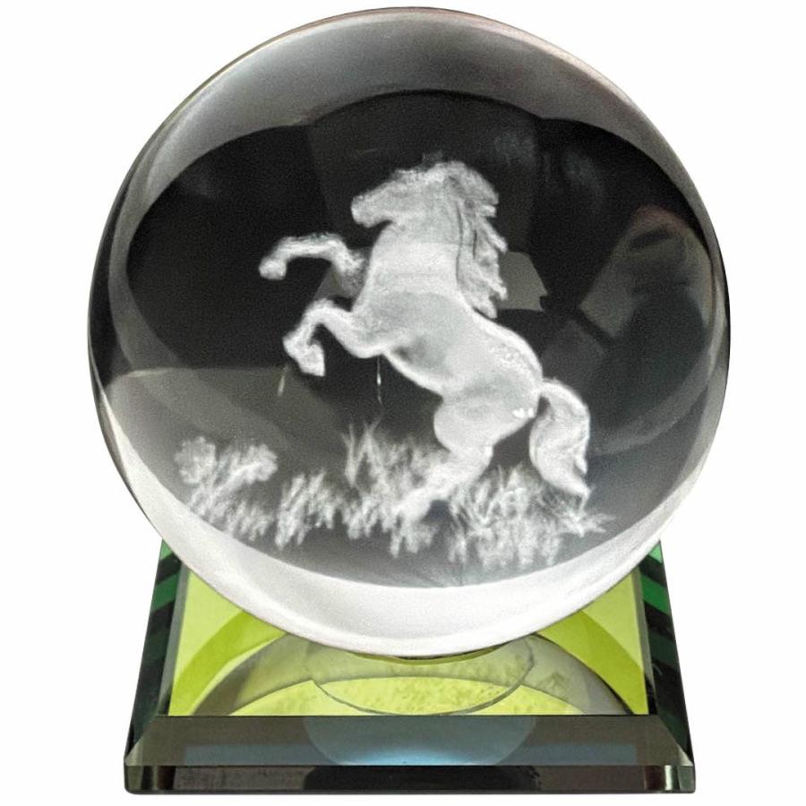 風水福午クリスタルボール N37 ガラス 干支 置き物 午 ウマ うま 午年