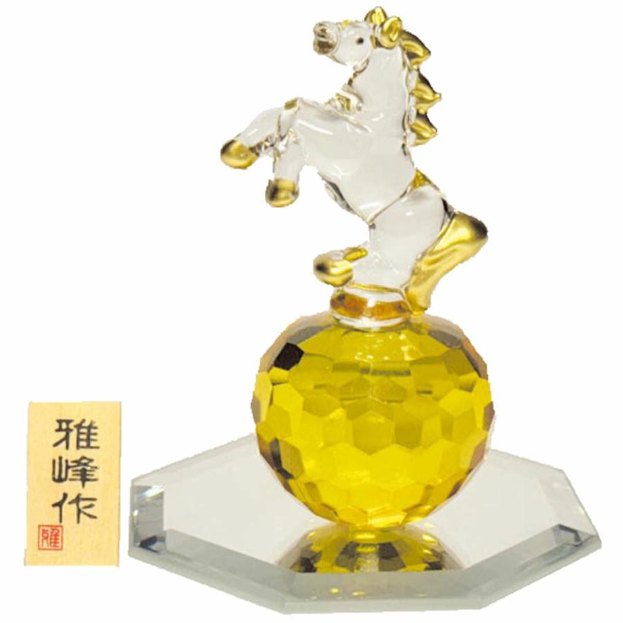 風水クリスタル金彩 福午 N40 ガラス 干支 置き物 午 ウマ うま 午年