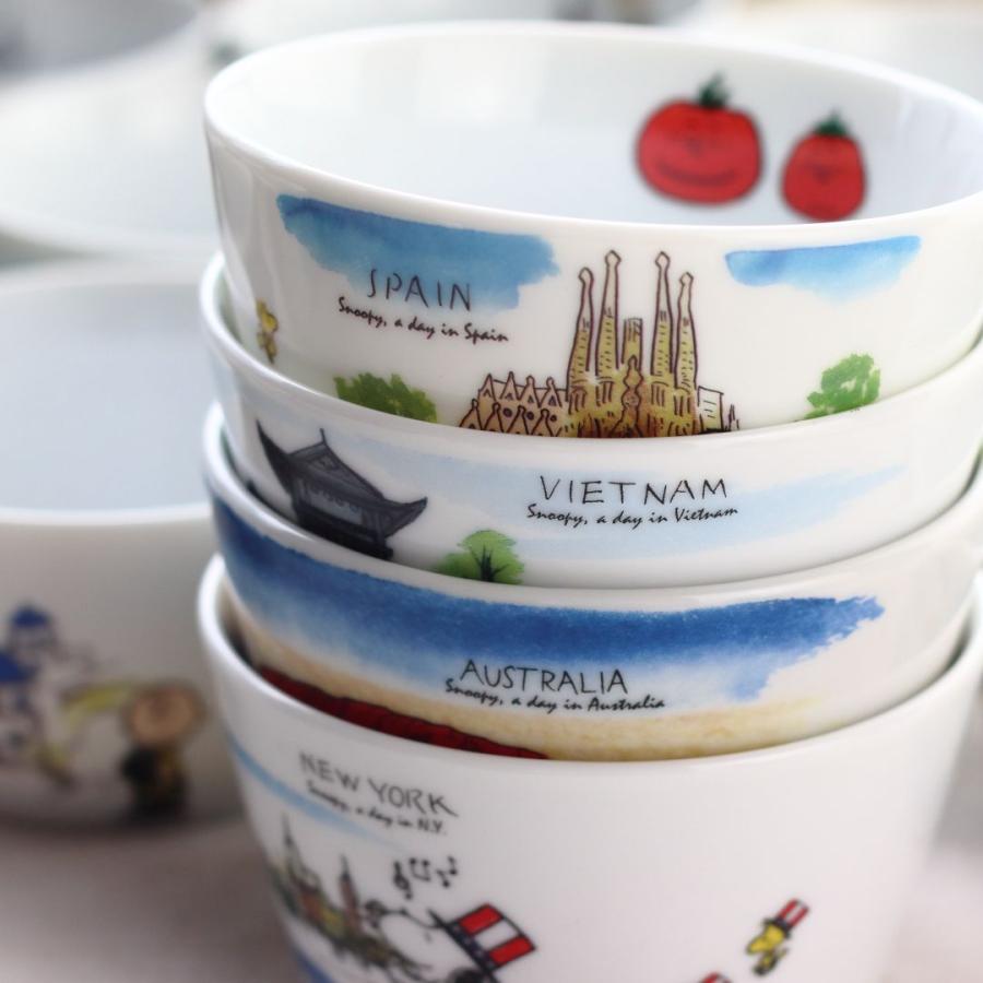 スヌーピー 世界旅行シリーズ 蓋付き保存ボウル 日本製 美濃焼 瀬戸焼