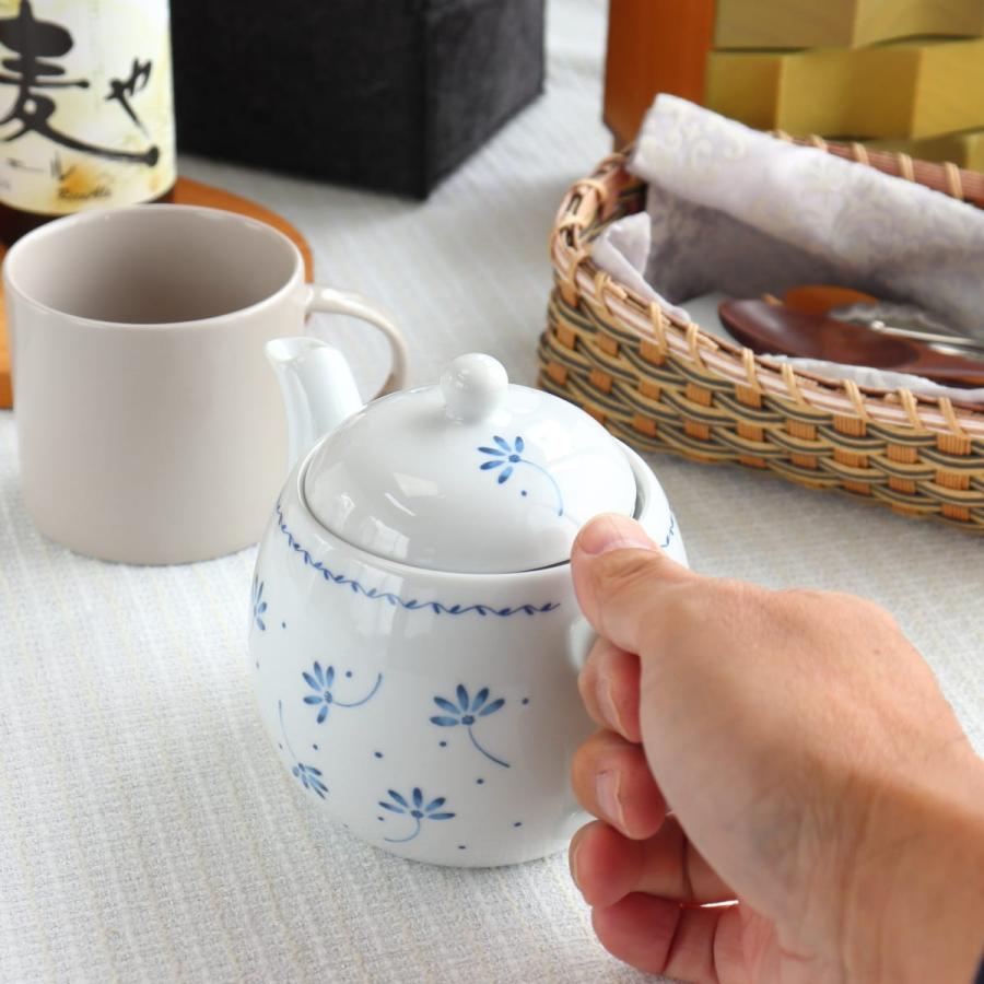 藍草 茶こし付きティーポット 480ml 日本製 美濃焼 染付 レトロモダン