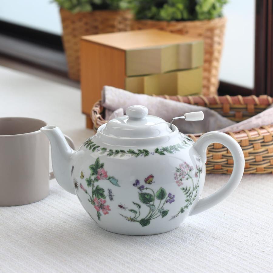 ハーブガーデン 茶こし付きティーポット 800ml 日本製 美濃焼 英国風