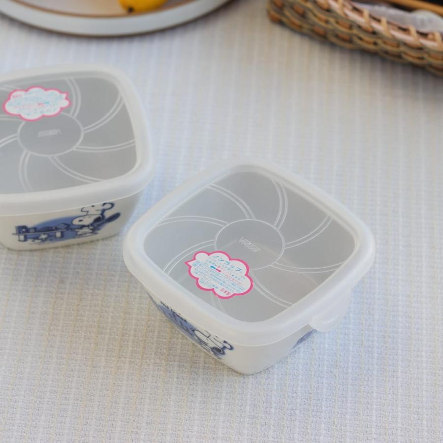 スヌーピー クッキング 蓋付き角パック 日本製 美濃焼 保存容器 作り