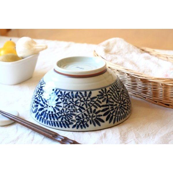 藍染タコ唐草 さぬき丼 国産 美濃焼 古来からある伝統の柄 うどん 蕎麦