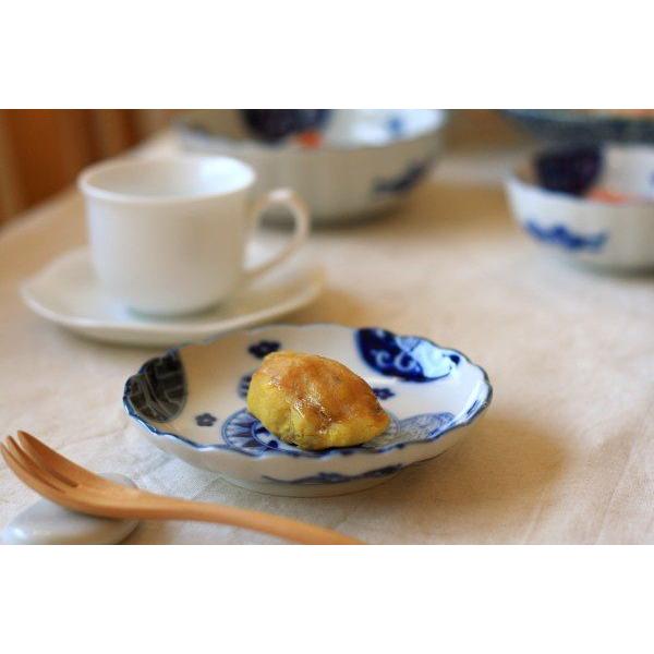 藍丸紋 3.5寸皿 国産 美濃焼 長く使える上品な藍染柄です 小皿 醤油皿