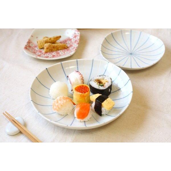 二色十草 8寸主食皿 国産 美濃焼 十草の定番デザインをカラフルに
