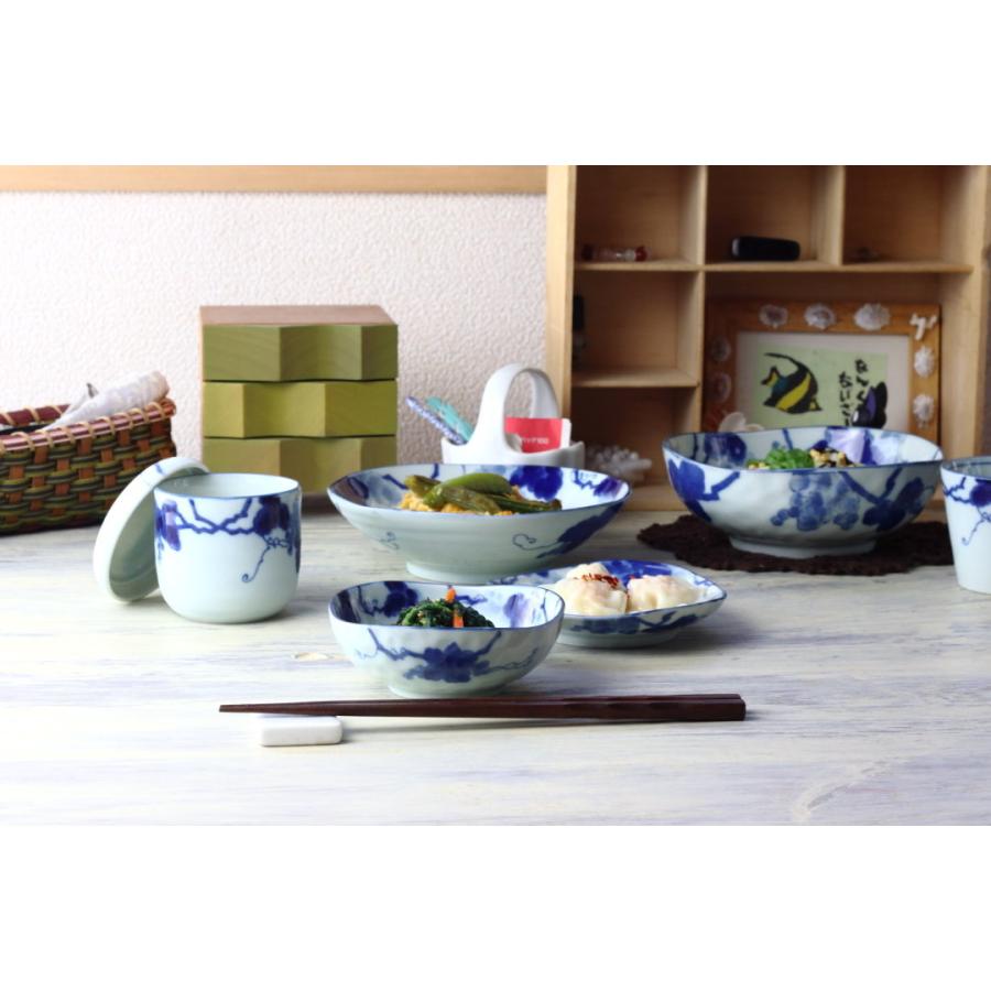 藍染ぶどう 3.5寸小鉢 11cm 日本製 美濃焼 三角35鉢 小鉢 小分け鉢 小