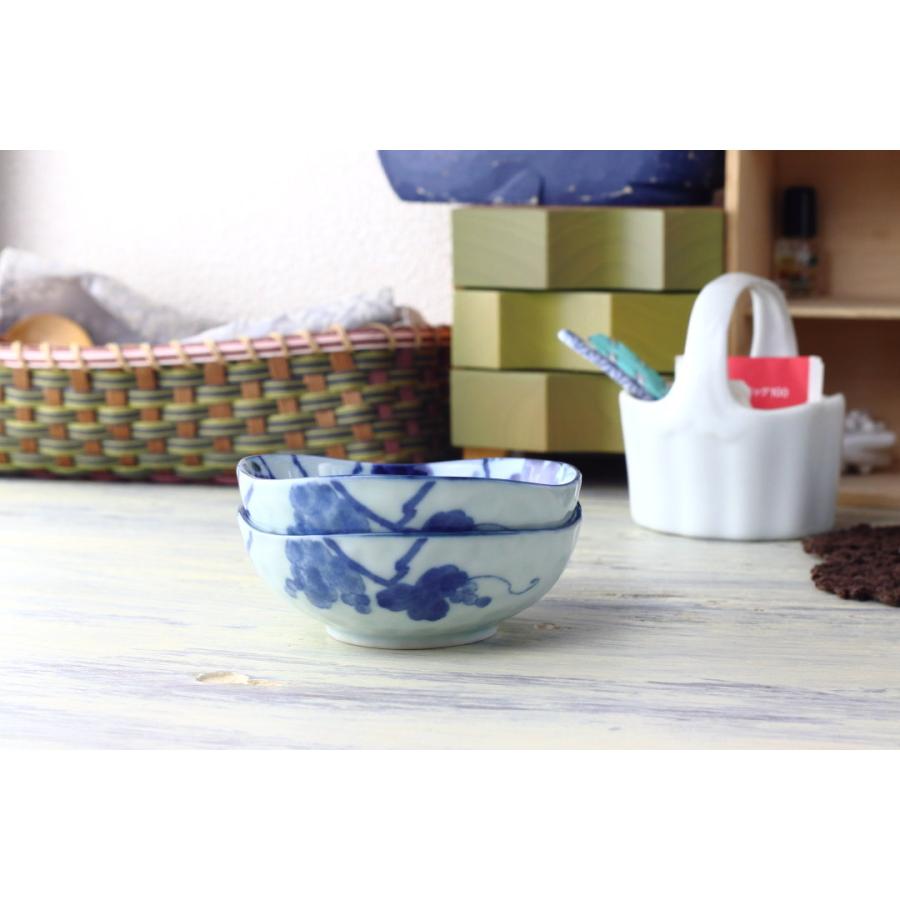 藍染ぶどう 3.5寸小鉢 11cm 日本製 美濃焼 三角35鉢 小鉢 小分け鉢 小