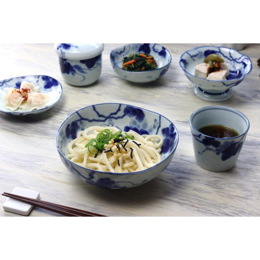 藍染ぶどう 5.5寸煮物鉢 16.5cm 日本製 美濃焼 三角55鉢 肉じゃが鉢