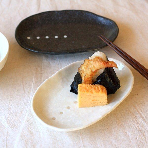 ドット 17.5cm楕円皿 国産 美濃焼 カフェ風コーディネイトにGOOD 餃子