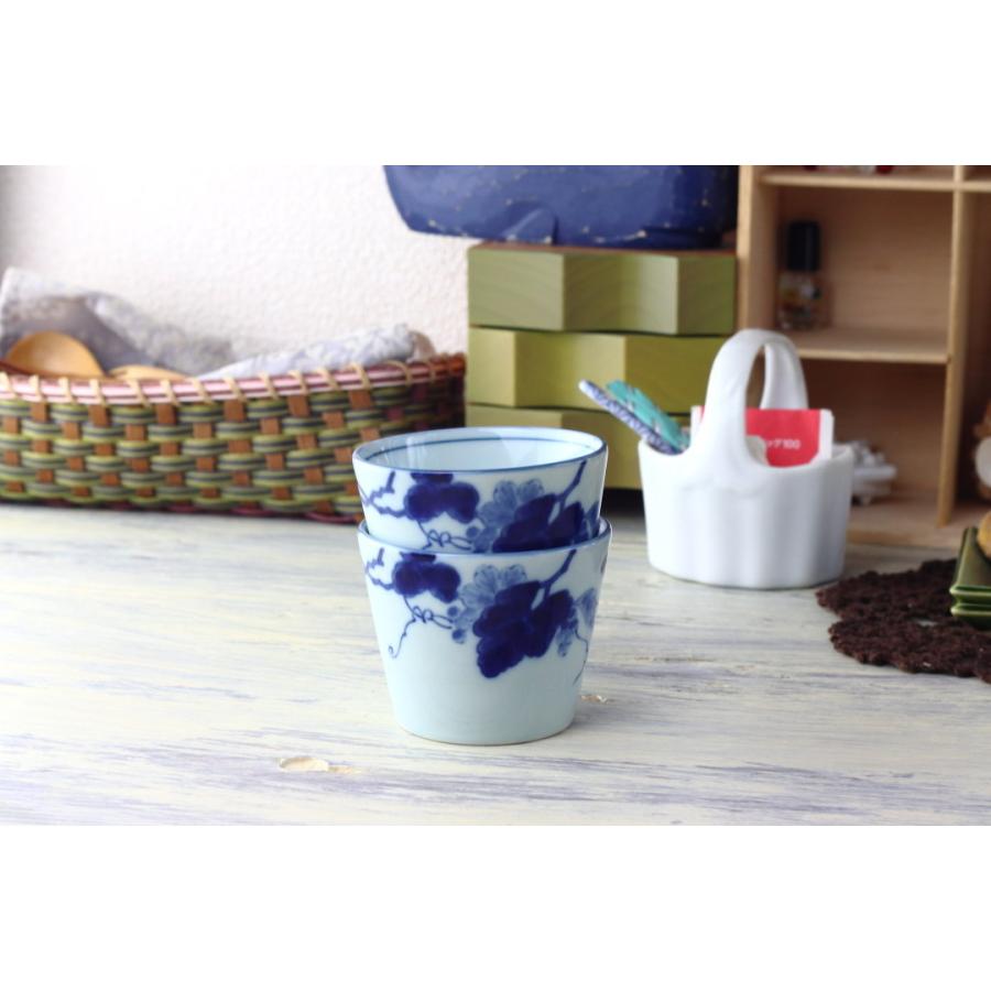 藍染ぶどう そば猪口カップ 180ml 日本製 美濃焼 そば千代久 青 青い器
