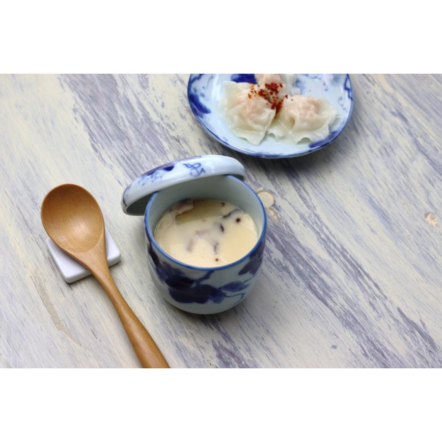 藍染ぶどう 茶碗蒸し器 200ml 日本製 美濃焼 蒸し碗 茶碗蒸し 蒸し器