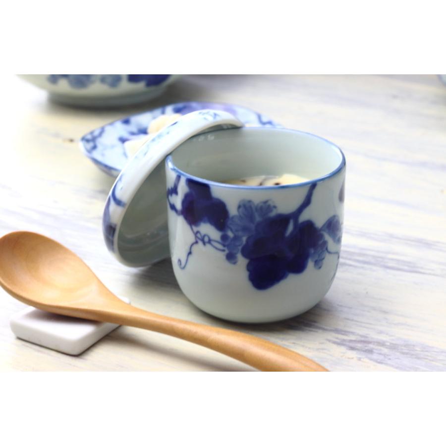 藍染ぶどう 茶碗蒸し器 200ml 日本製 美濃焼 蒸し碗 茶碗蒸し 蒸し器