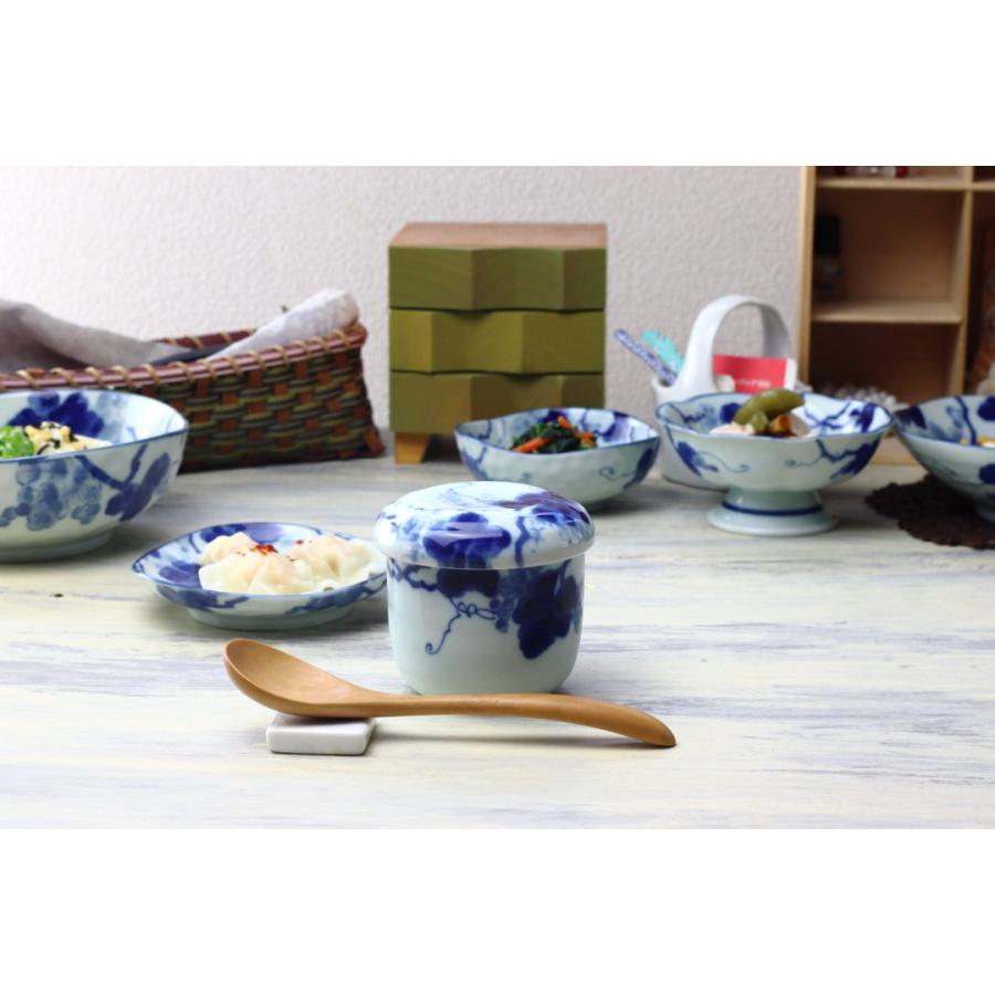 青いブドウ模様の陶器茶碗　20個セット　昭和レトロ 青いブドウ模様の陶器茶碗 20個セット 昭和レトロ ぶどうの食器