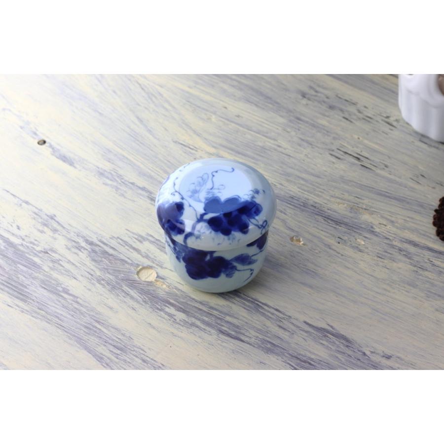 藍染ぶどう 茶碗蒸し器 200ml 日本製 美濃焼 蒸し碗 茶碗蒸し 蒸し器