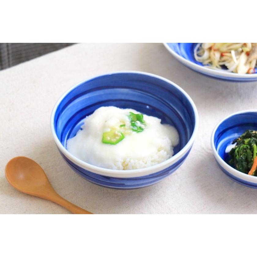 呉須刷毛目 小丼 16cm 国産 美濃焼 5寸中鉢 収納50B 麺鉢 うどん鉢