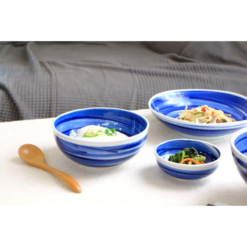 呉須刷毛目 小丼 16cm 国産 美濃焼 5寸中鉢 収納50B 麺鉢 うどん鉢