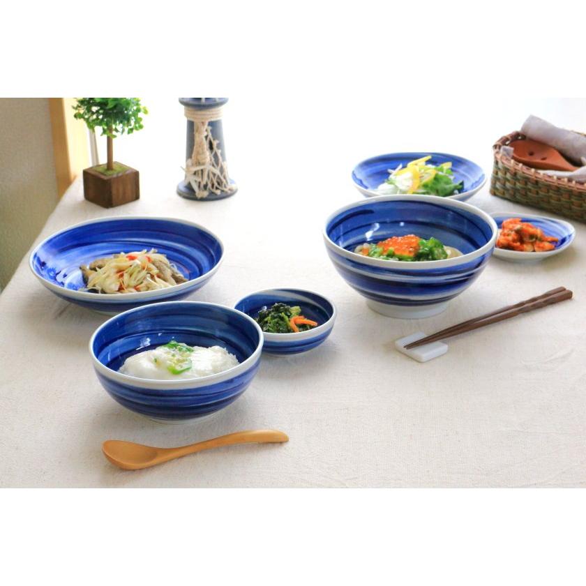 呉須刷毛目 小丼 16cm 国産 美濃焼 5寸中鉢 収納50B 麺鉢 うどん鉢