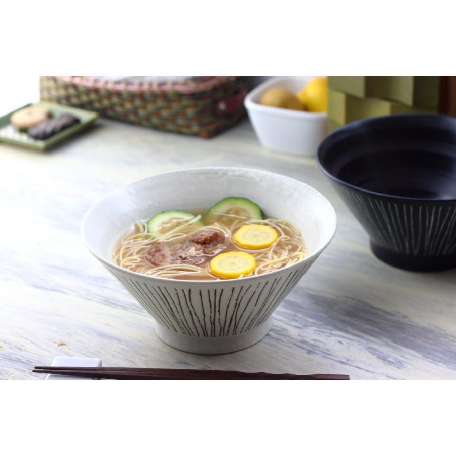 彫十草 ラーメン鉢 19.5cm 日本製 美濃焼 60丼 ラーメン そば ひやむぎ