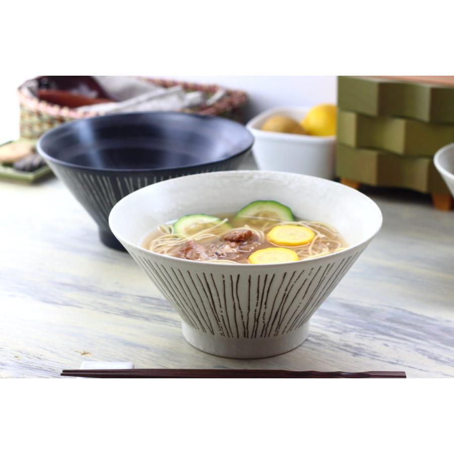 彫十草 ラーメン鉢 19.5cm 日本製 美濃焼 60丼 ラーメン そば ひやむぎ