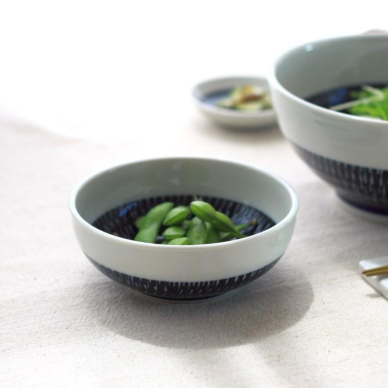 中鉢 4 5寸 藍シノギカンナ 国産 美濃焼 食器 和食器 器 皿 陶器 磁器 おしゃれ かわいい 一人暮らし 和食 和皿 小鉢 煮物鉢 深鉢 Sp 0096 セラポッケ かわいい陶器のお店 通販 Yahoo ショッピング
