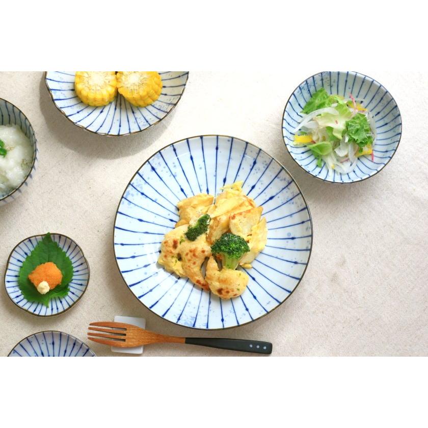 吹墨十草 三角大皿 22.5cm 国産 美濃焼 8寸大皿 三角80皿 パスタ皿