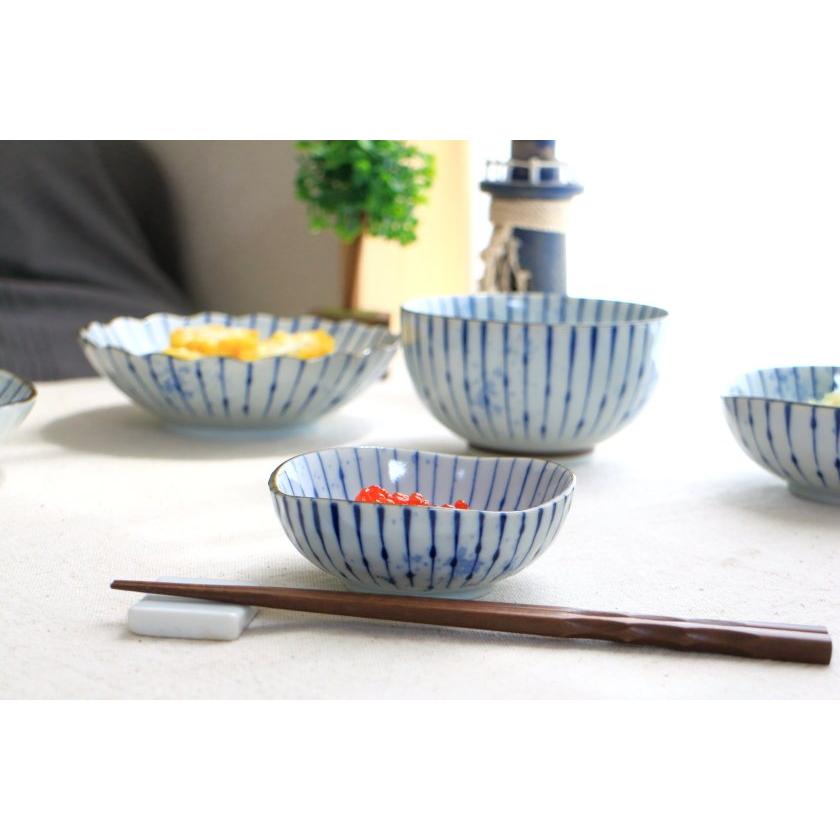吹墨十草 三角小鉢 10.5cm 国産 美濃焼 3.5寸小鉢 三角35鉢 ボウル