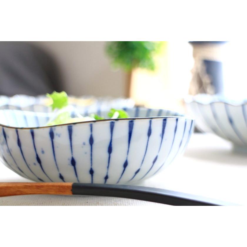 吹墨十草 三角中鉢 13.5cm 国産 美濃焼 4.5寸中鉢 三角45鉢 ボウル