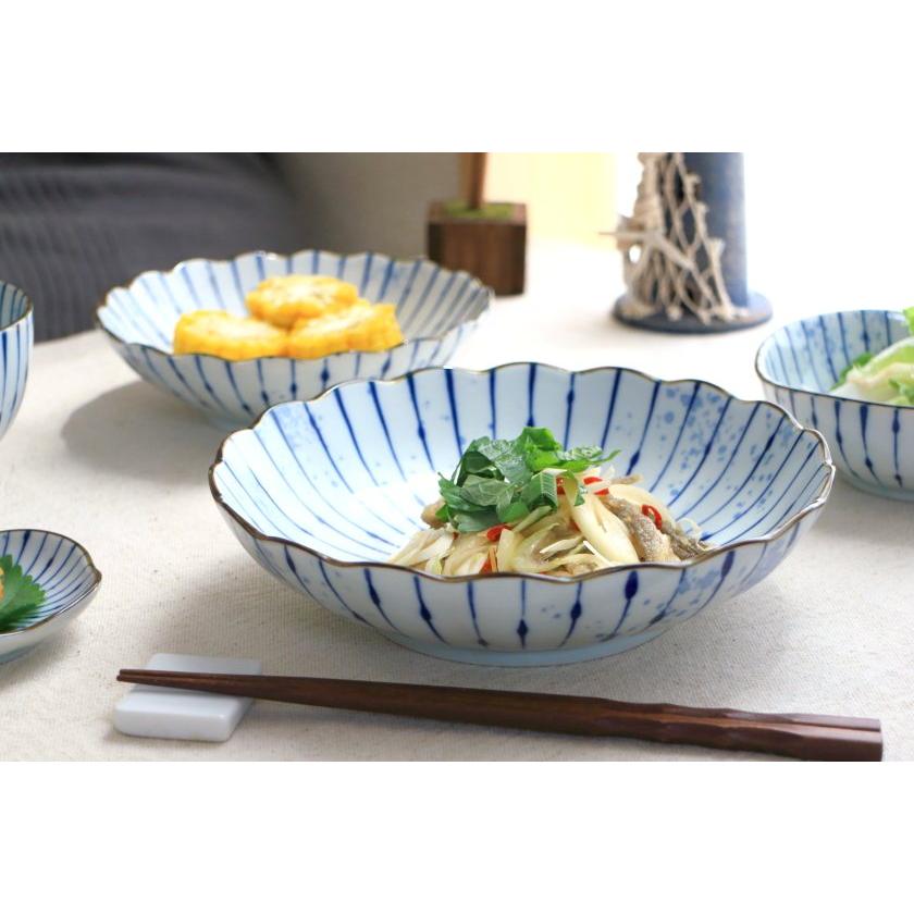 吹墨十草 パスタ鉢 20.5cm 国産 美濃焼 6.8寸パスタ鉢 菊型68深皿 深鉢