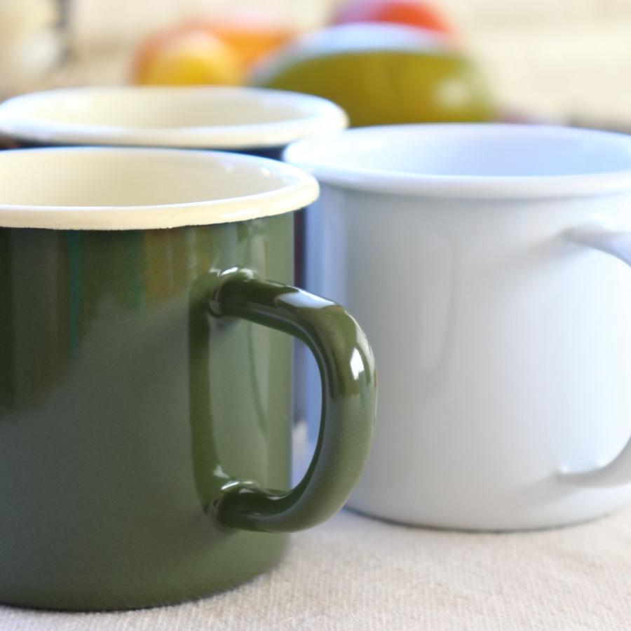 ホーローのレトロマグカップ 日本製 美濃焼 瀬戸焼 370ml グリーン