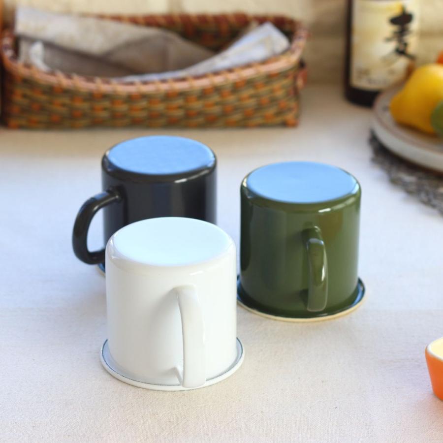 ホーローのレトロマグカップ 日本製 美濃焼 瀬戸焼 370ml グリーン