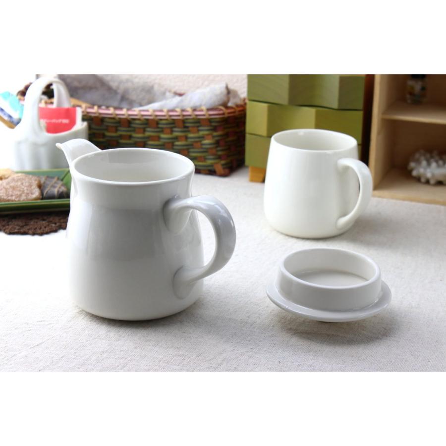 オフホワイトのシンプルティーポット 540ml ティー ポット teapot