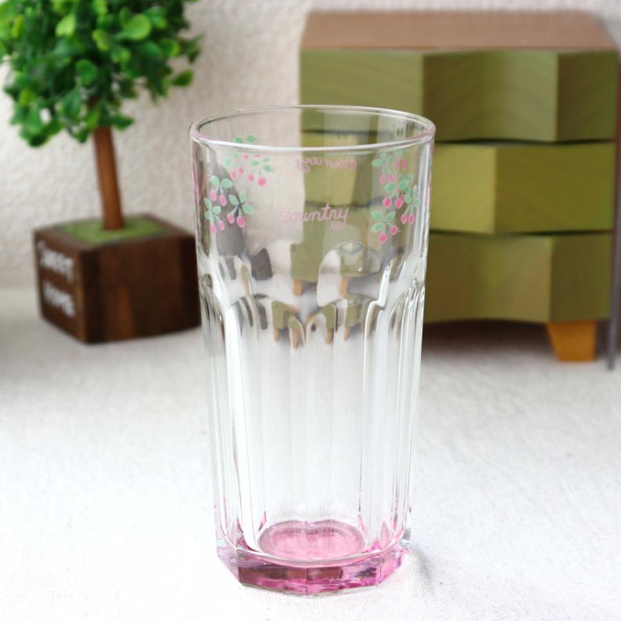 フラワーカントリー ロングタンブラー 280ml ガラス ガラス製 カップ