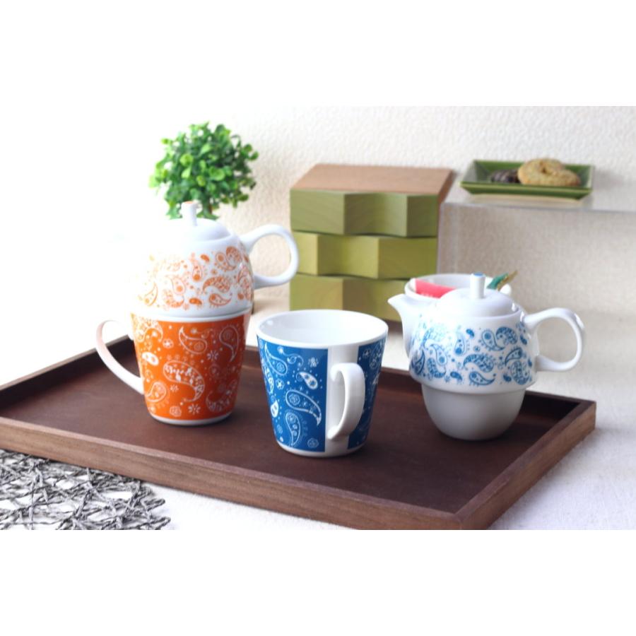 N278、華麗なる立体花 硬質磁器 急須コ—ヒ— 红茶 カップ&ソーサー セット ペイズリーのティーフォーワン ポット＆マグカップ 260ml ポット
