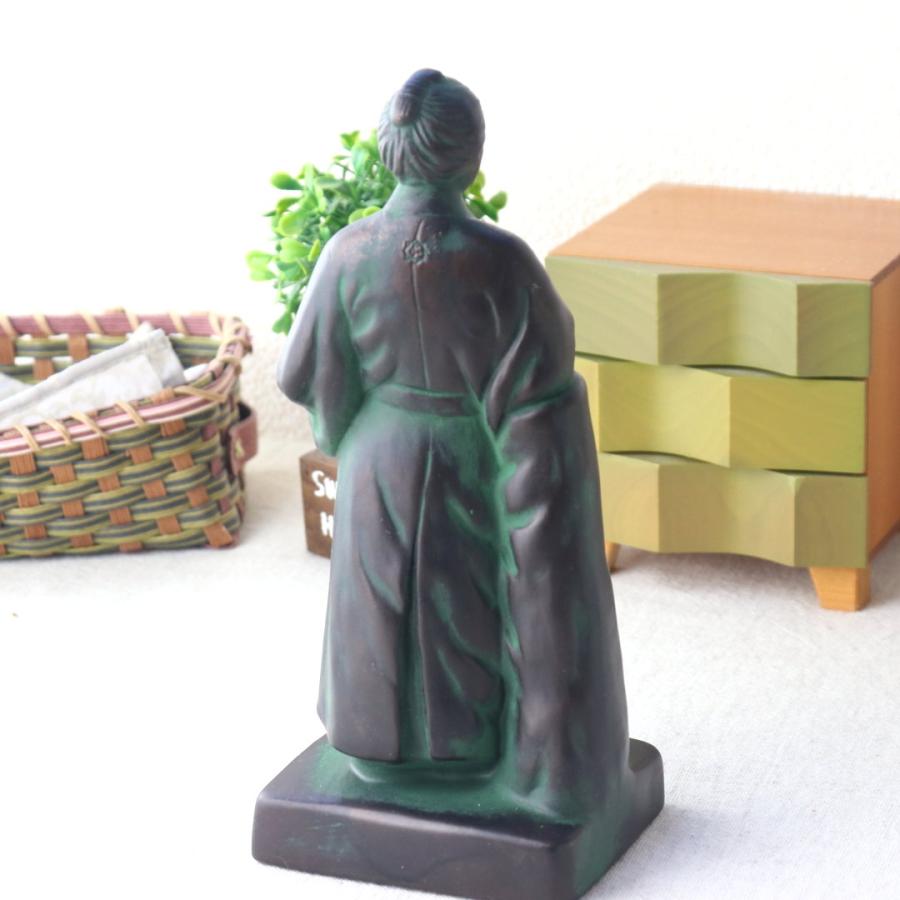 坂本さん 24cm 置物 歴史 フィギュア 陶器 ブロンズ像風 重厚感 迫力