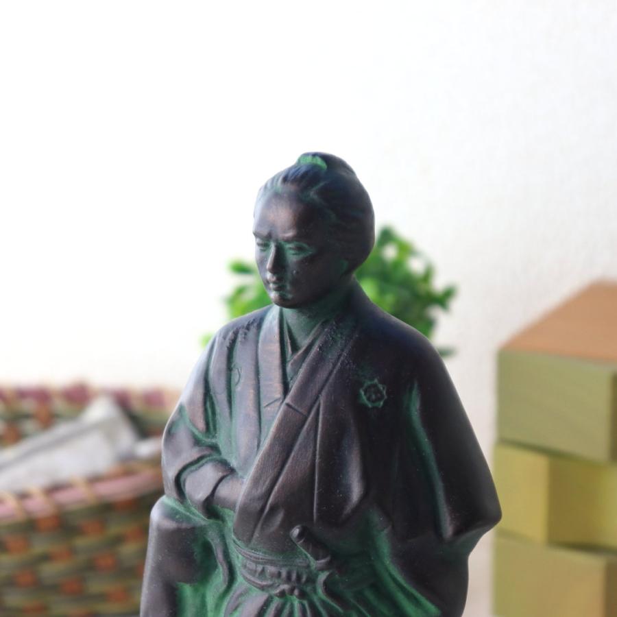 坂本さん 24cm 置物 歴史 フィギュア 陶器 ブロンズ像風 重厚感 迫力