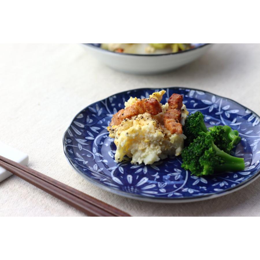 藍華 取り皿 16.5cm 日本製 美濃焼 5寸皿 青 ブルー 青い皿 藍染 食器