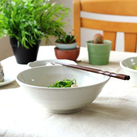 粉引釉 21cmラーメン鉢 国産 美濃焼 どんな料理にも合わせられます