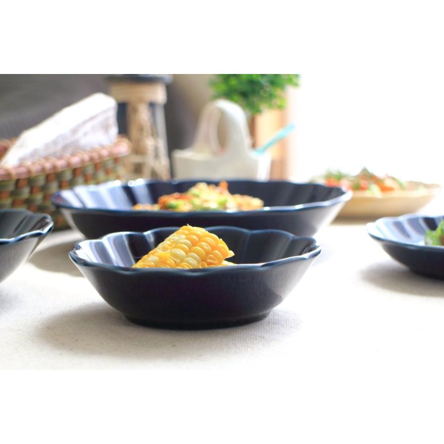 菊型ナス紺釉 小鉢 13cm 国産 美濃焼 4.5小鉢 ボウル ボール 中鉢 鉢