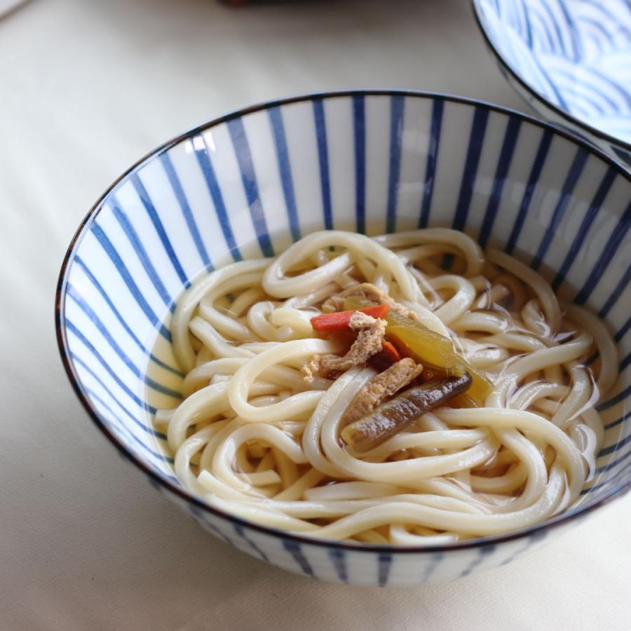 藍縄文 うどん鉢 21cm 日本製 美濃焼 6.8寸麺鉢 ラーメン そば