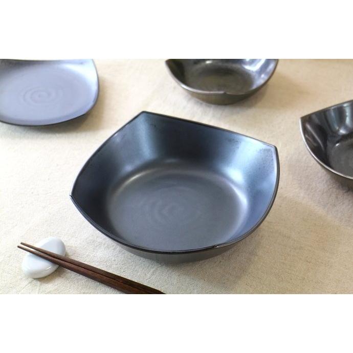 鉄結晶釉 角型 7寸鉢 国産 美濃焼 小鉢 付け出し 一品料理 お浸し鉢