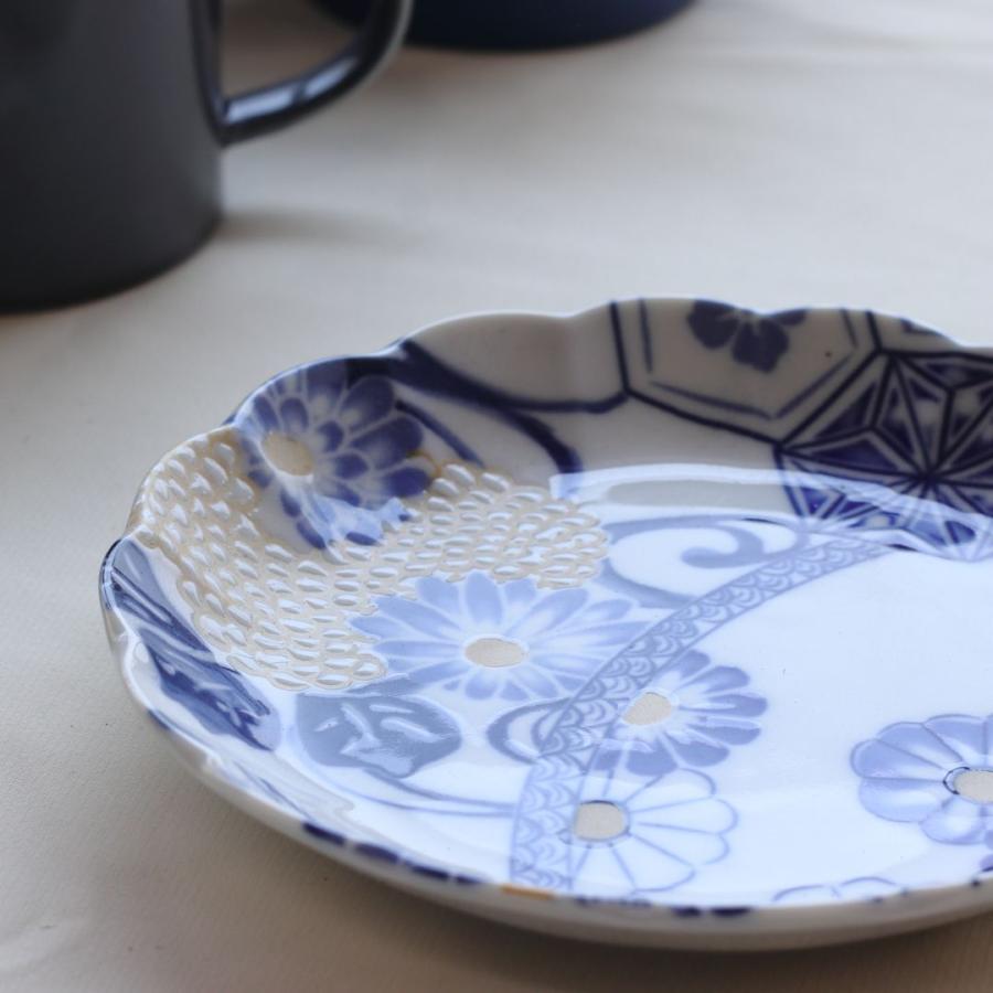 藍祥瑞 小皿 16cm 日本製 美濃焼 5.0寸皿 中皿 丸皿 平皿 取り皿