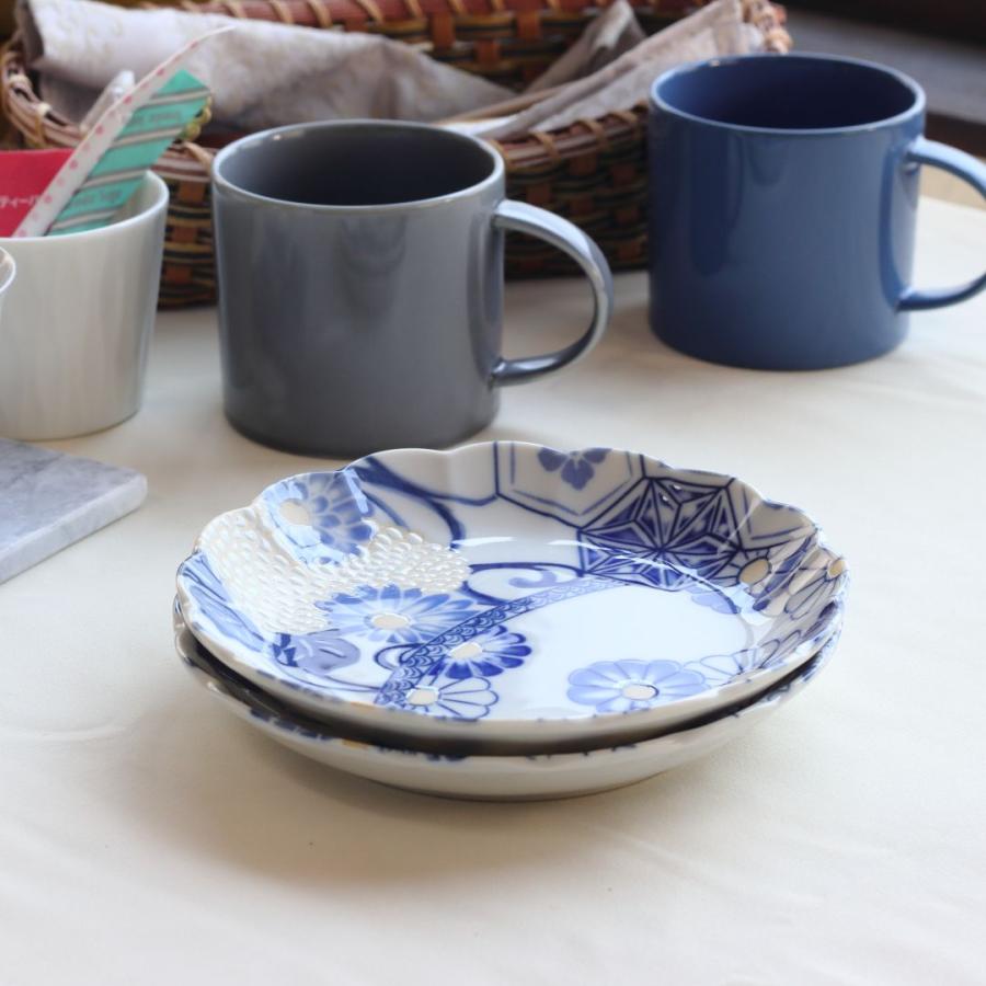 藍祥瑞 小皿 16cm 日本製 美濃焼 5.0寸皿 中皿 丸皿 平皿 取り皿