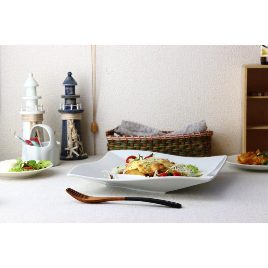 クロススクエアプレート 28cm 日本製 美濃焼 大皿 角皿 パスタ皿