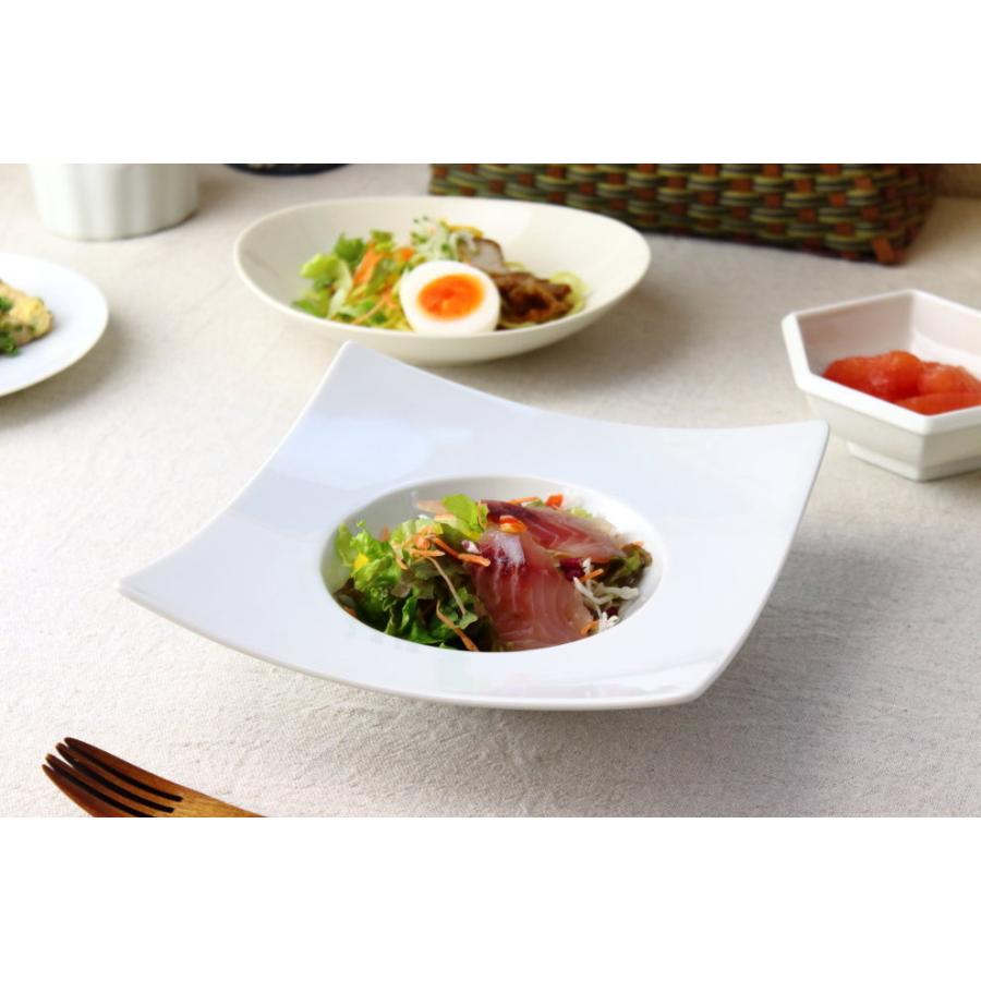 イタリアンサラダボール 20cm 日本製 美濃焼 大皿 角皿 パスタ皿